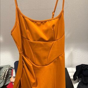 Orange Spaghetti Strap Dress